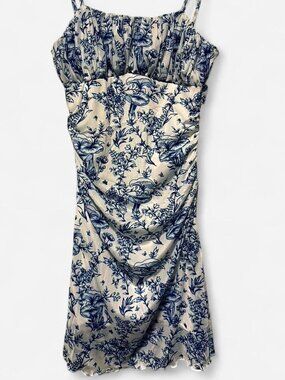 Blue White Floral Cami Mini Dress Medium